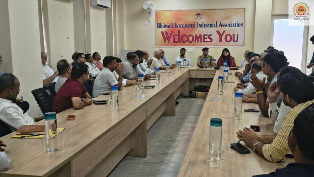 15 Apr 2026 – BIIA organised a joint meeting with key administrative officials, including ASP Shri Atul Sahu Ji, SDM Shri Lakhan Singh Gurjar Ji, Deputy Labour Commissioner Smt. Pragya Sharma Ji, and DSP Shri Kailash Chaudhary Ji, to strengthen industrial harmony, enhance labour-employer coordination, and ensure smooth industrial operations in Bhiwadi.